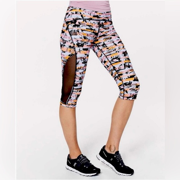 Lululemon Sun Runner Crop Inversion Multi Color Cropped Leggings - Picture 2 of 16